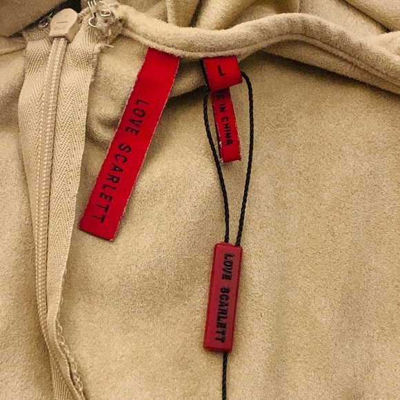 Love Scarlett Faux-Suede Asymmetrical Blouse - Picture 5 of 6